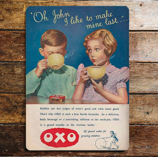 Oxo Cube Oh John I like to | Metal Sign