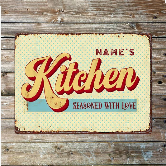 Kitchen Love Name Custom Personalised | Metal Wall Sign