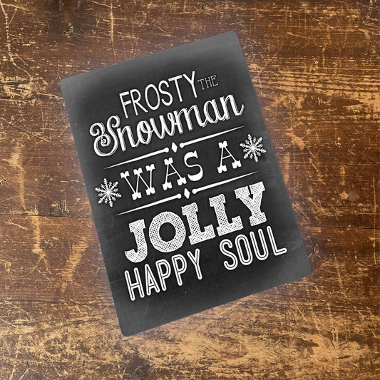 Frosty The Snowman | Metal Typography Wall Sign