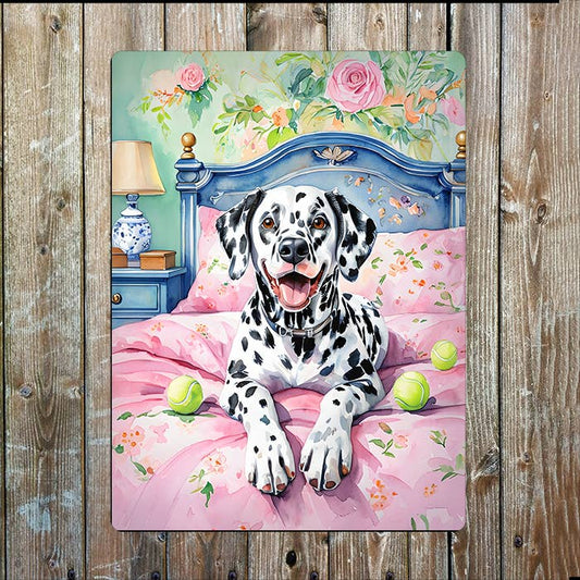 Vibrant Dalmatian Dog Bed | Watercolour | Metal Sign Plaque