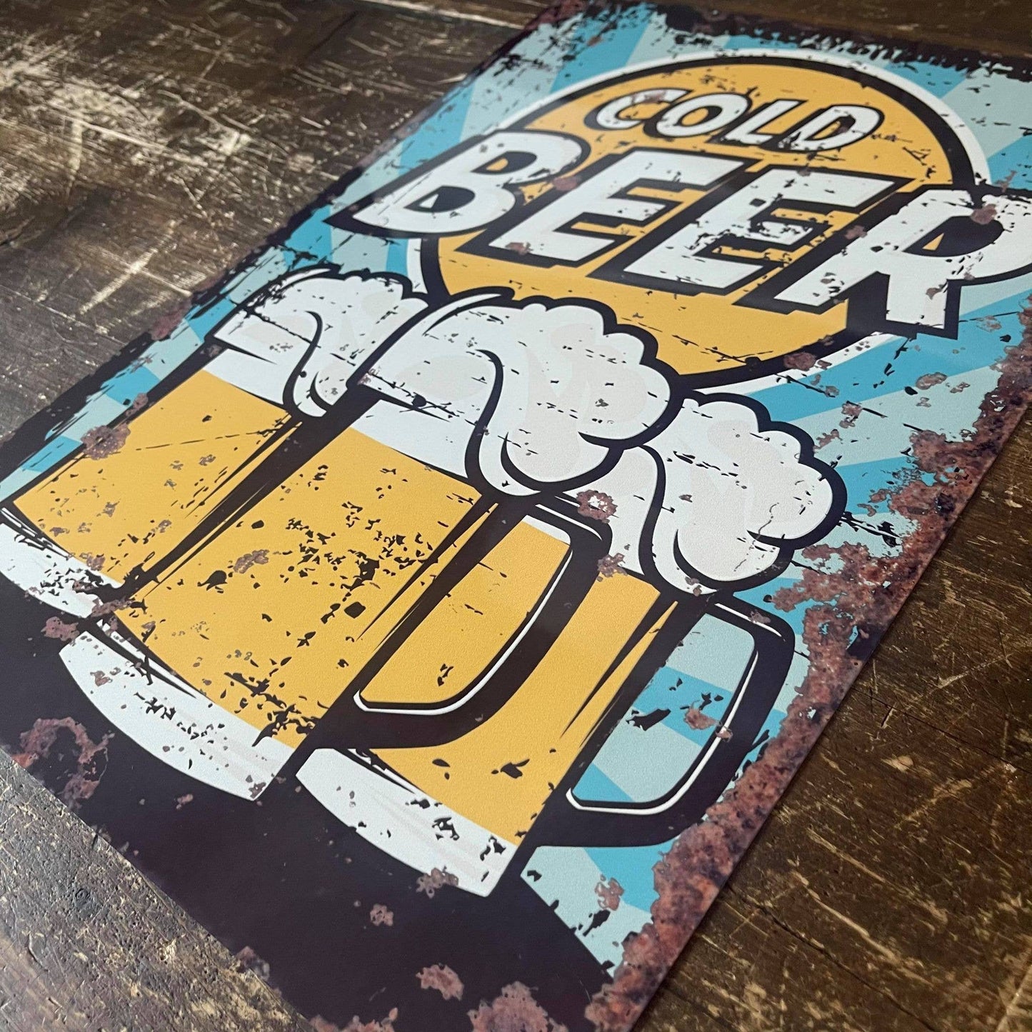 Cold Beer Pints | Metal Vintage Wall Sign