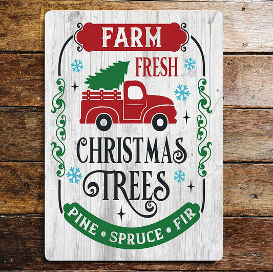 Christmas Trees Farm Retail Notice | Metal Sign Plaque
