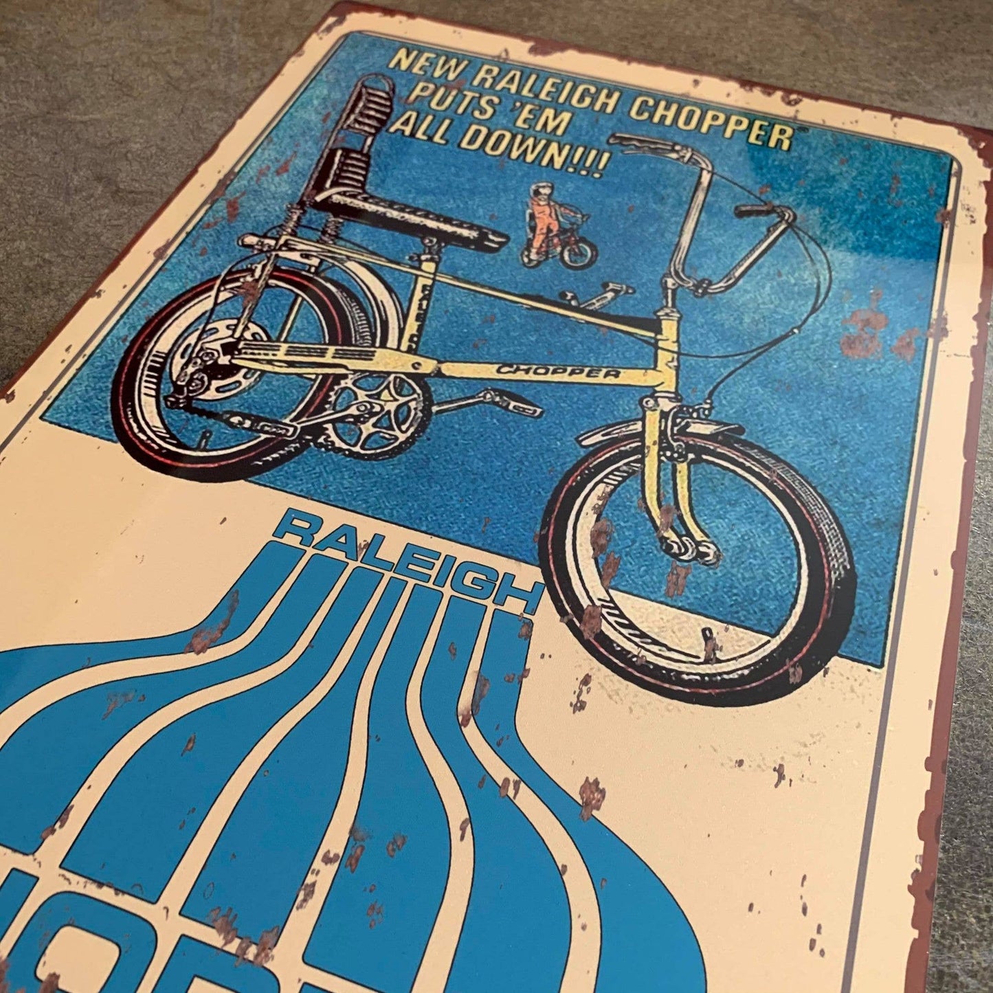 Retro Chopper Raleigh Bike Metal Sign Plaque