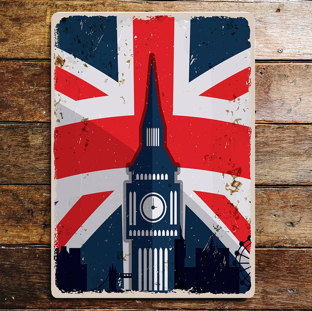 London British England Big Ben | Metal Wall Sign