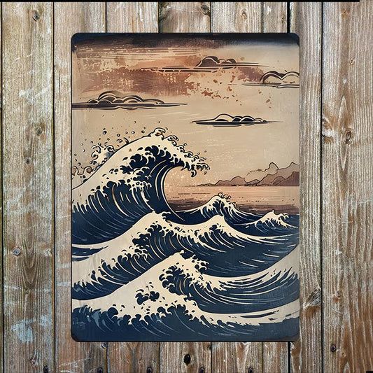 Traditional Japanese Woodblock Waves 2 | Metal Sign Plaque