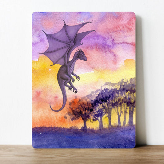 Dragon watercolour art artwork | Metal Sign Plaque