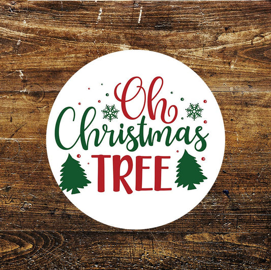 oh Christmas tree Circle Metal Sign