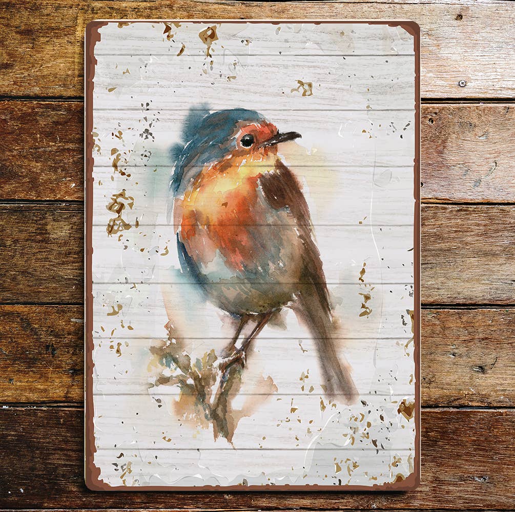 Robin Birds Metal Wall Sign
