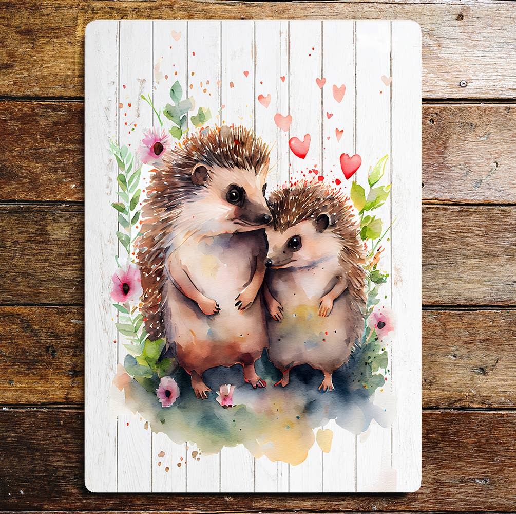 Hedgehog Love Art | Metal Sign Plaque