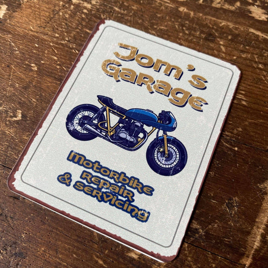 Name Garage Motorbike Custom | Metal Wall Sign