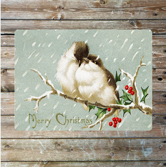 Vintage winter bird | Metal Sign Plaque