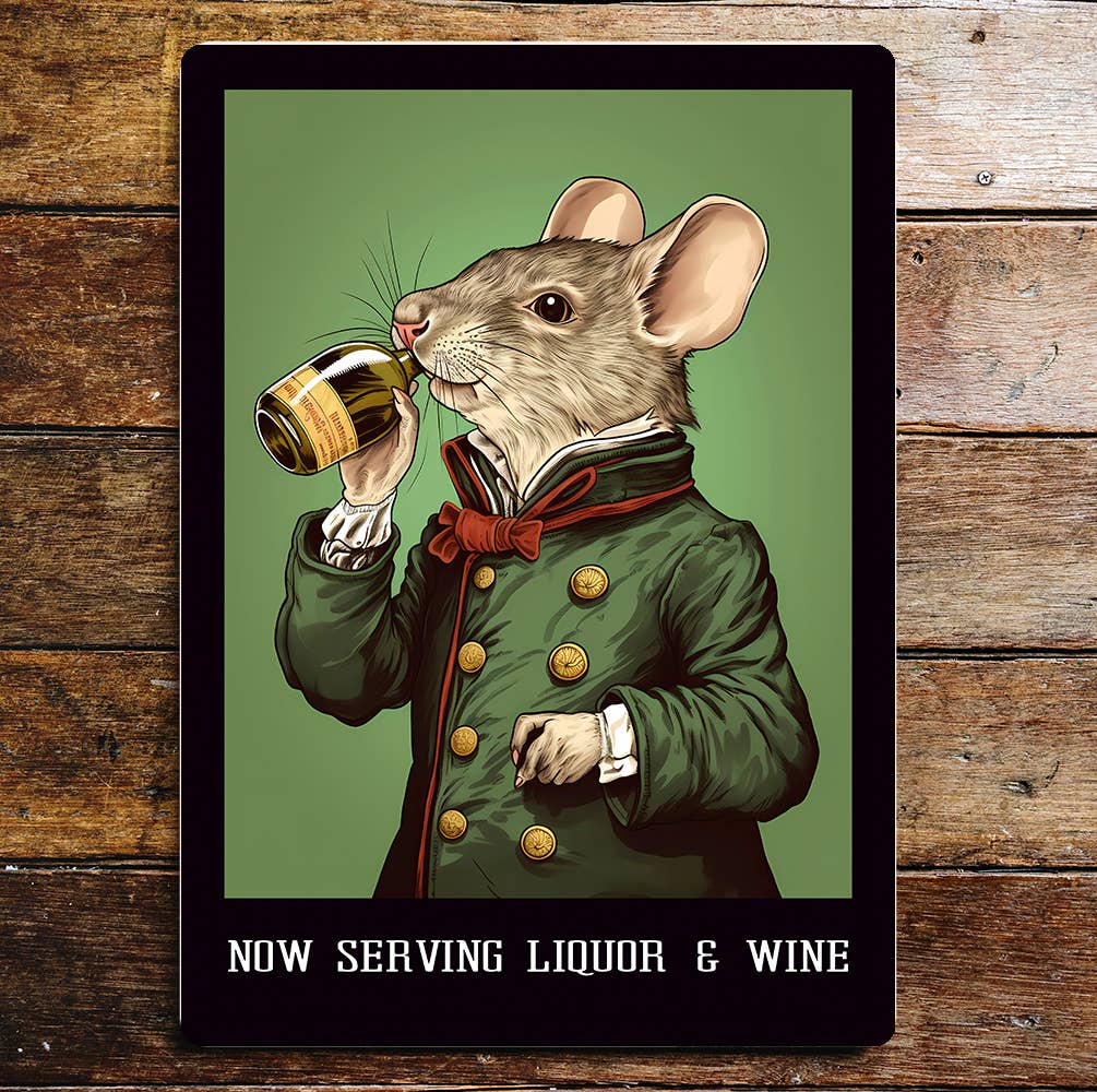 Benson Bar Mouse Liquor Wine Art | Metal Sign Plaque