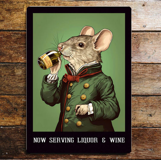 Benson Bar Mouse Liquor Wine Art | Metal Sign Plaque