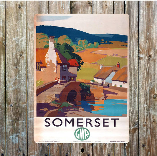 Somerset, England Vintage Metal Sign Plaque