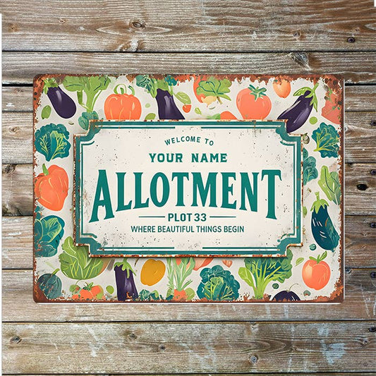 Welcome Allotment Name Custom Personalised | Metal Wall Sign