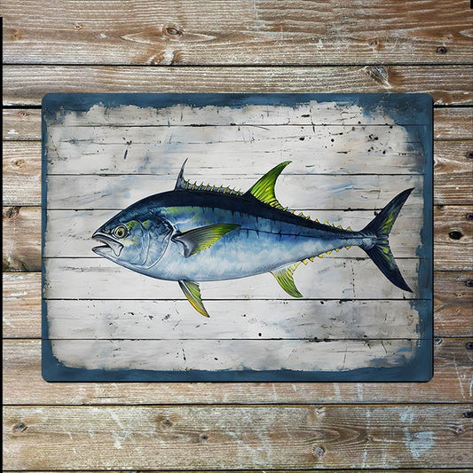 Wooden Planks Fish Sea Nautical | Metal Sign Plaque