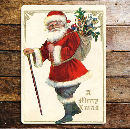 SANTA CAIN SACK XMAS Christmas Metal Wall Sign (Copy)