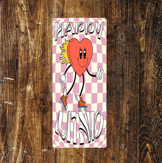Happy Mind Hart On Fire colourful Art | Metal Sign