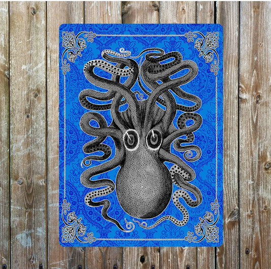 Black Octopus | Metal Sign Plaque