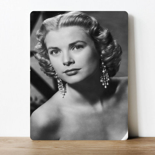 Grace Kelly Icon Black and White | Metal Sign Plaque