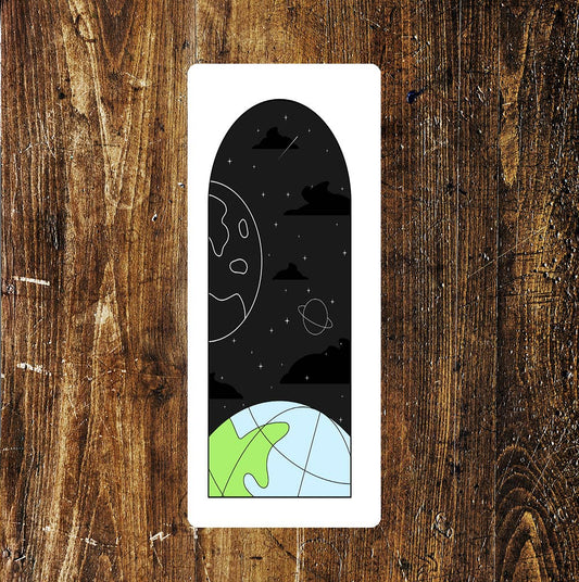 Cosmic Earth Window Style Art | Metal Sign