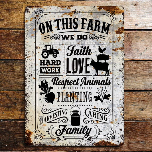 On the farm Farmhouse | Metal Sign Plaque