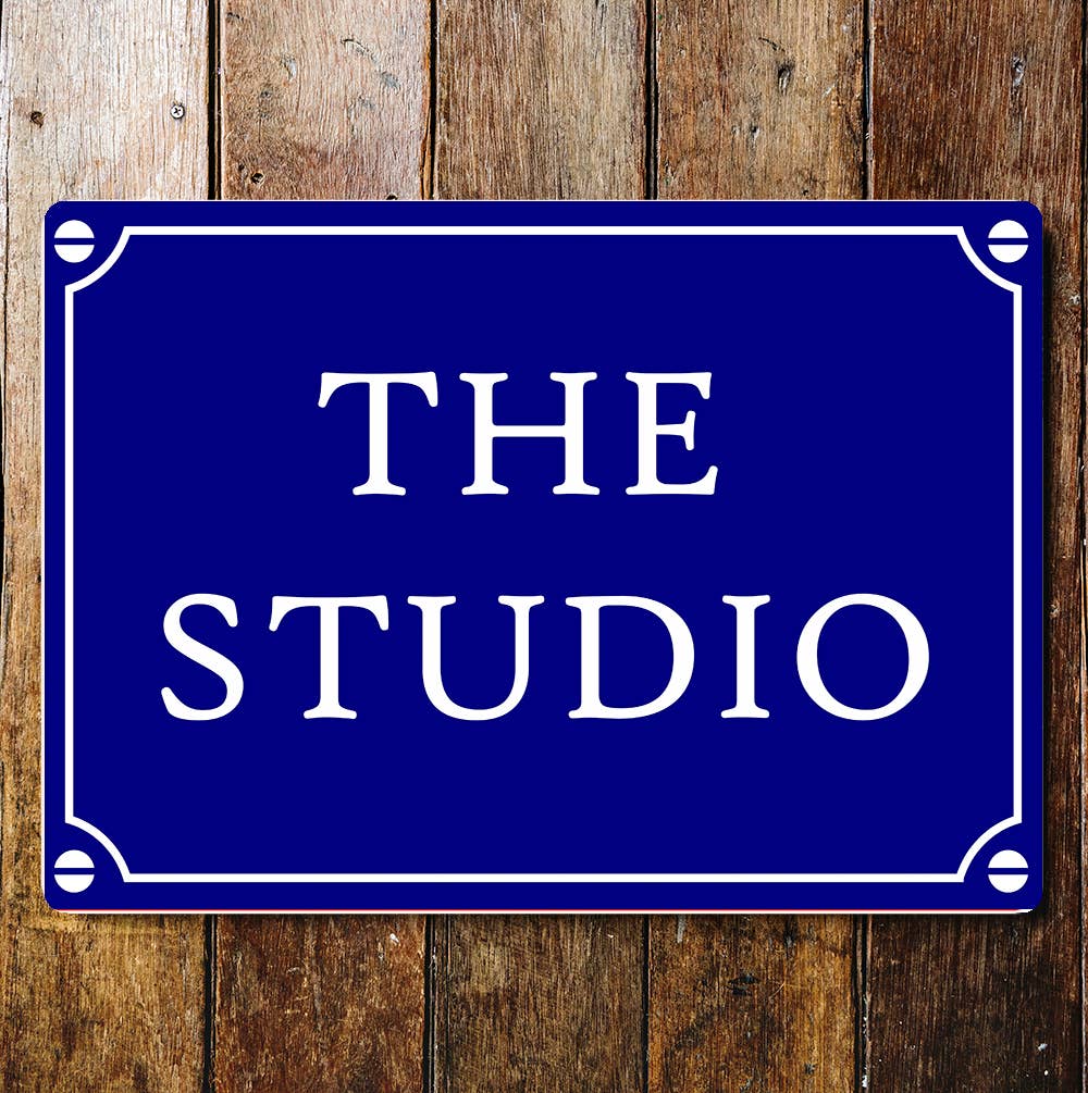 The Studio Notice Blue Art Sign Plaque