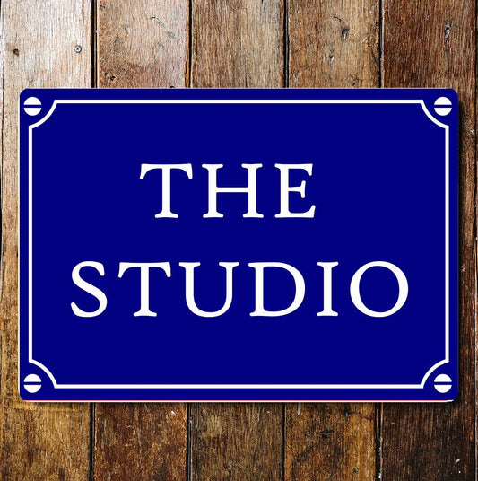 The Studio Notice Blue Art Sign Plaque