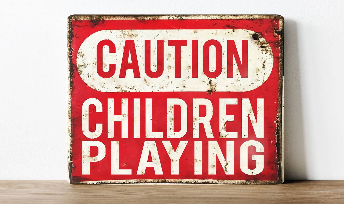 Cation Children Playing Kids Playground | Metal Sign Plaque