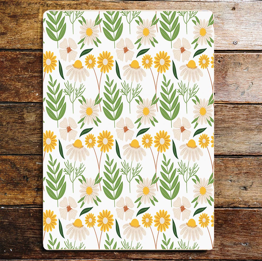 Flowers Daisy Yellow White | Metal Wall Sign Plaque