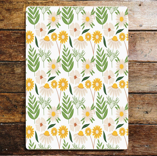 Flowers Daisy Yellow White | Metal Wall Sign Plaque