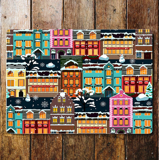 Winter Houses Christmas | Metal Sign Plaque
