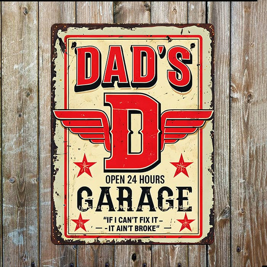 Dad's Garage Vintage | Father's Day | Metal Sign Plaque