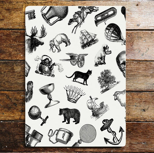 Cats Dogs Bear Kettle Tree Moose Pattern | Metal Sign Plaque