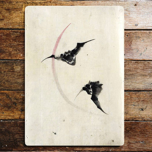 Flying Bats Night time Moon | Metal Sign Plaque