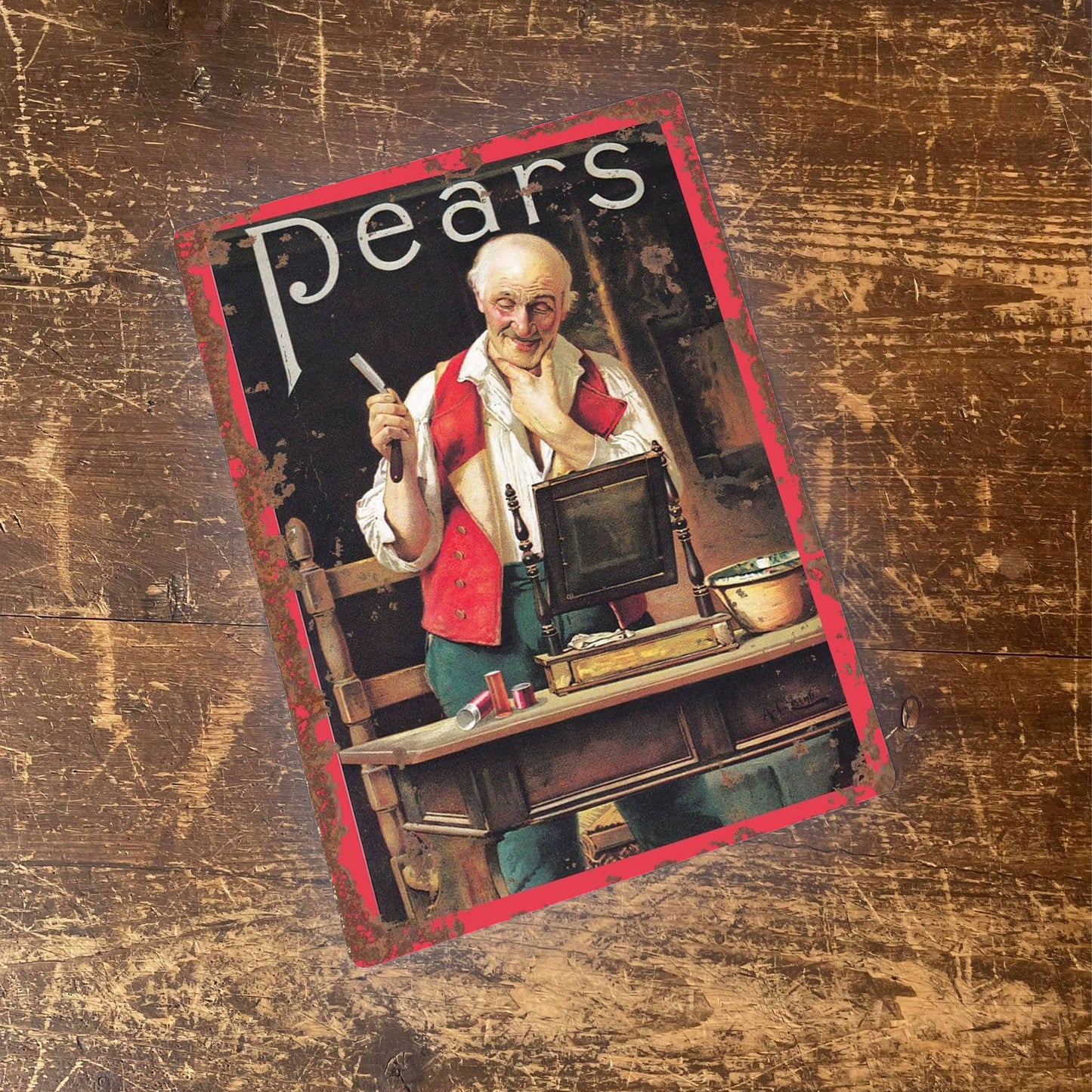 Pears Soap Man Shaving Bath Metal sign Bathroom