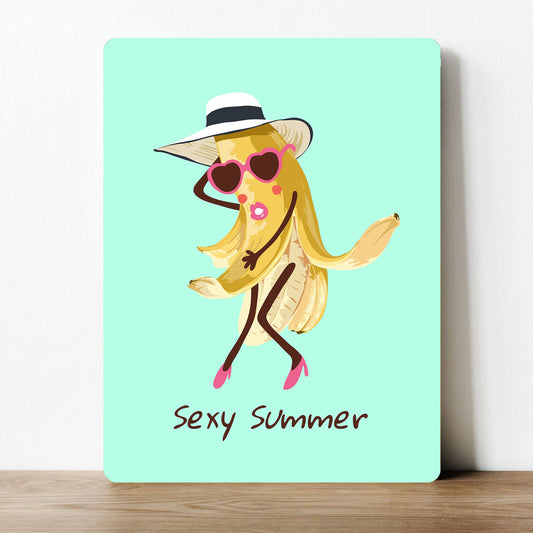 Sexy Summer Banana Funny Metal Sign Plaque