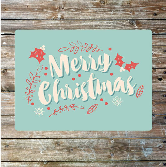 Merry Christmas Holly | Metal Sign Plaque