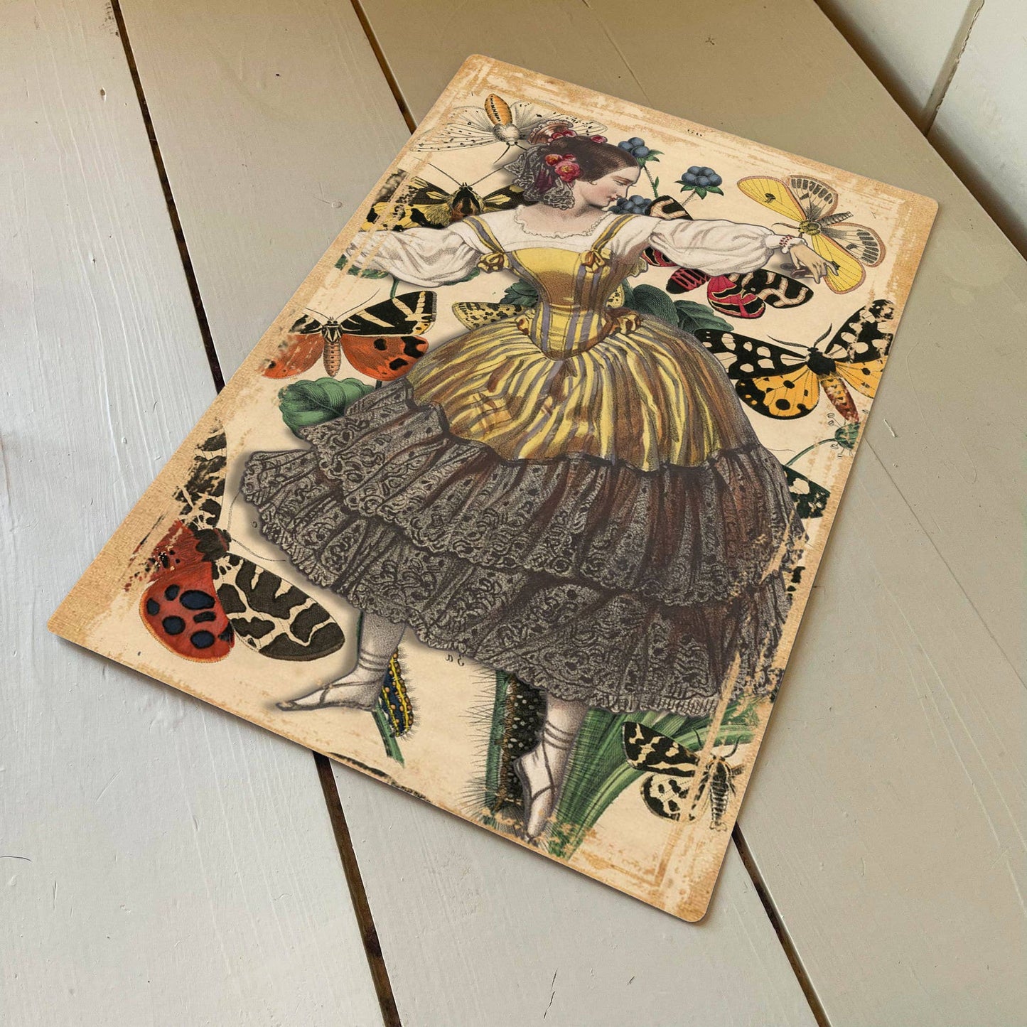 Gypsy Dancer Yellow Dress | Metal Wall Sign