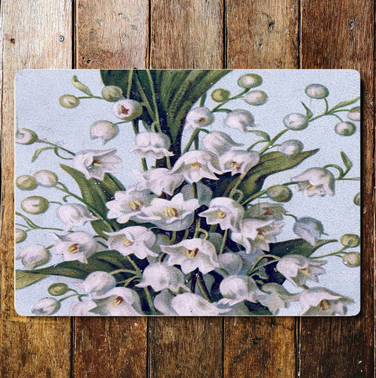 White Snow Drops Flowers  | Metal Wall Sign Plaque