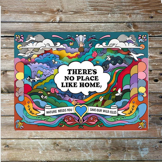Bright Pop Art There's No Place Like Home | Metal Sign Plaque