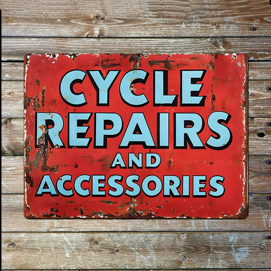 Cycle Repairs And Accessories | Vintage | Metal Sign Plaque