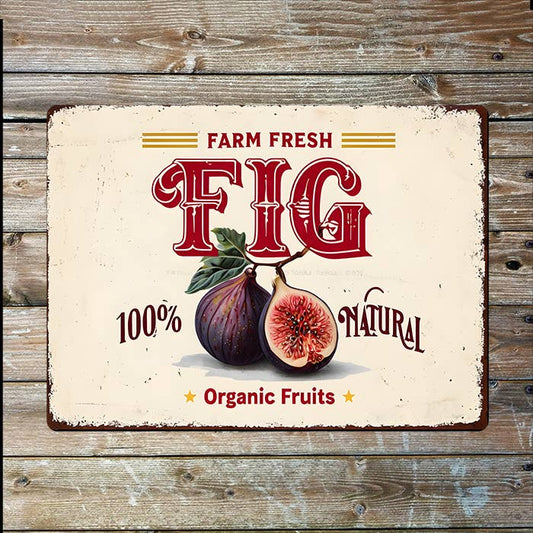 Fresh Farm Fig Fruit Retro | Metal Sign Plaque