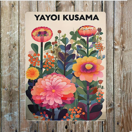 Yayoi Kusama Flowers | Metal Sign Plaque