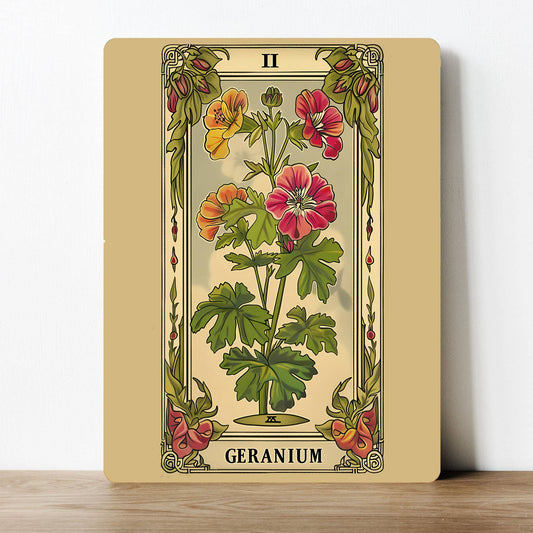 Geranium Flower Vintage | Metal Sign Plaque