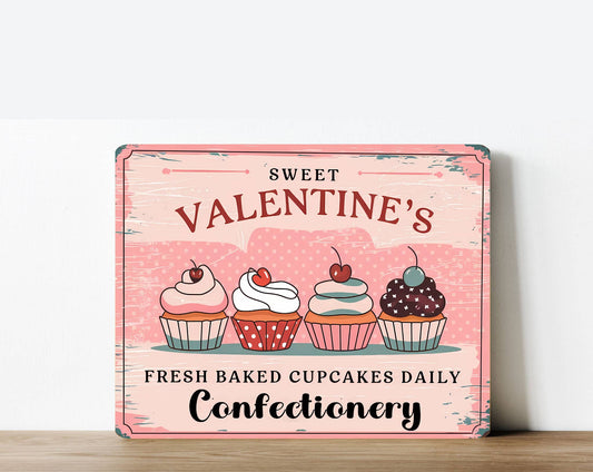 Sweet Valentine Bake Cake | Metal Sign Plaque