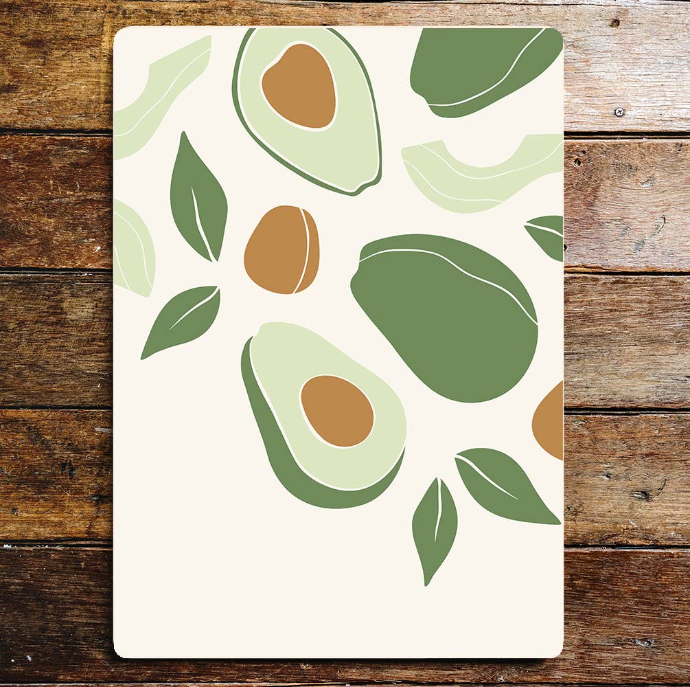 70's style avocado slices Fruit kitchen | Metal Wall Sign