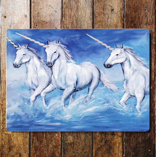 Unicorn Sea Ocean Mystical Mythical | Metal Sign Plaque