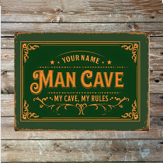 Man Shed My Rules Name Custom Personalised | Metal Wall Sign
