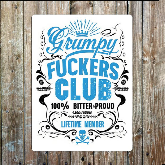 Grumpy Fucker Club | Father's Day | Metal Sign Plaque